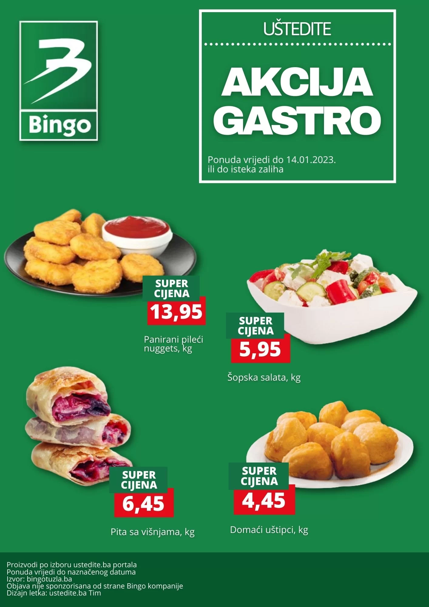 Bingo akcija GASTRO - sniženje do 14.1.2024. 