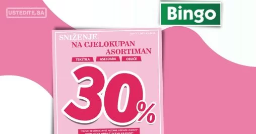 Bingo SNIŽENJE do 30% 11-14.1.2024.Bingo SNIŽENJE do 30% 11-14.1.2024.