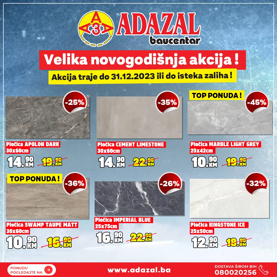 Adazal NOVOGODIŠNJA AKCIJA - sniženje do 31.12.2023.