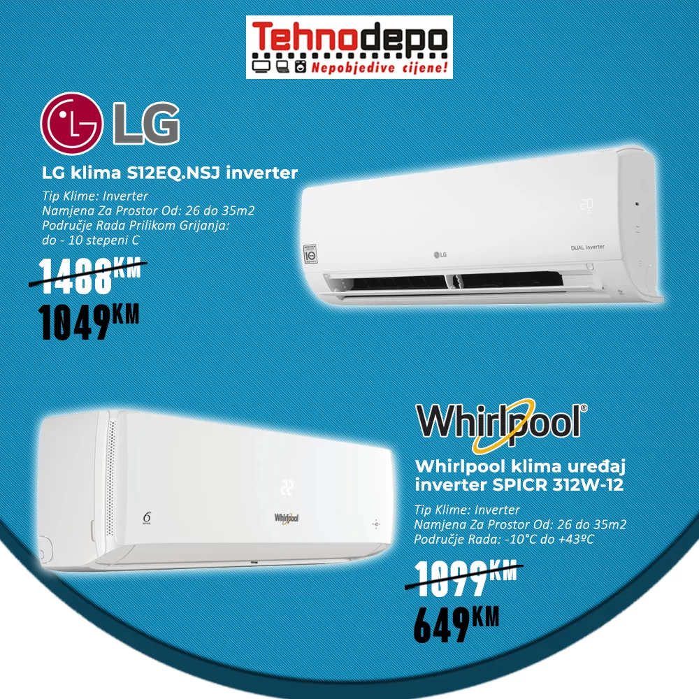 Tehnodepo NEPOBJEDIVE CIJENE INVERTER KLIMA