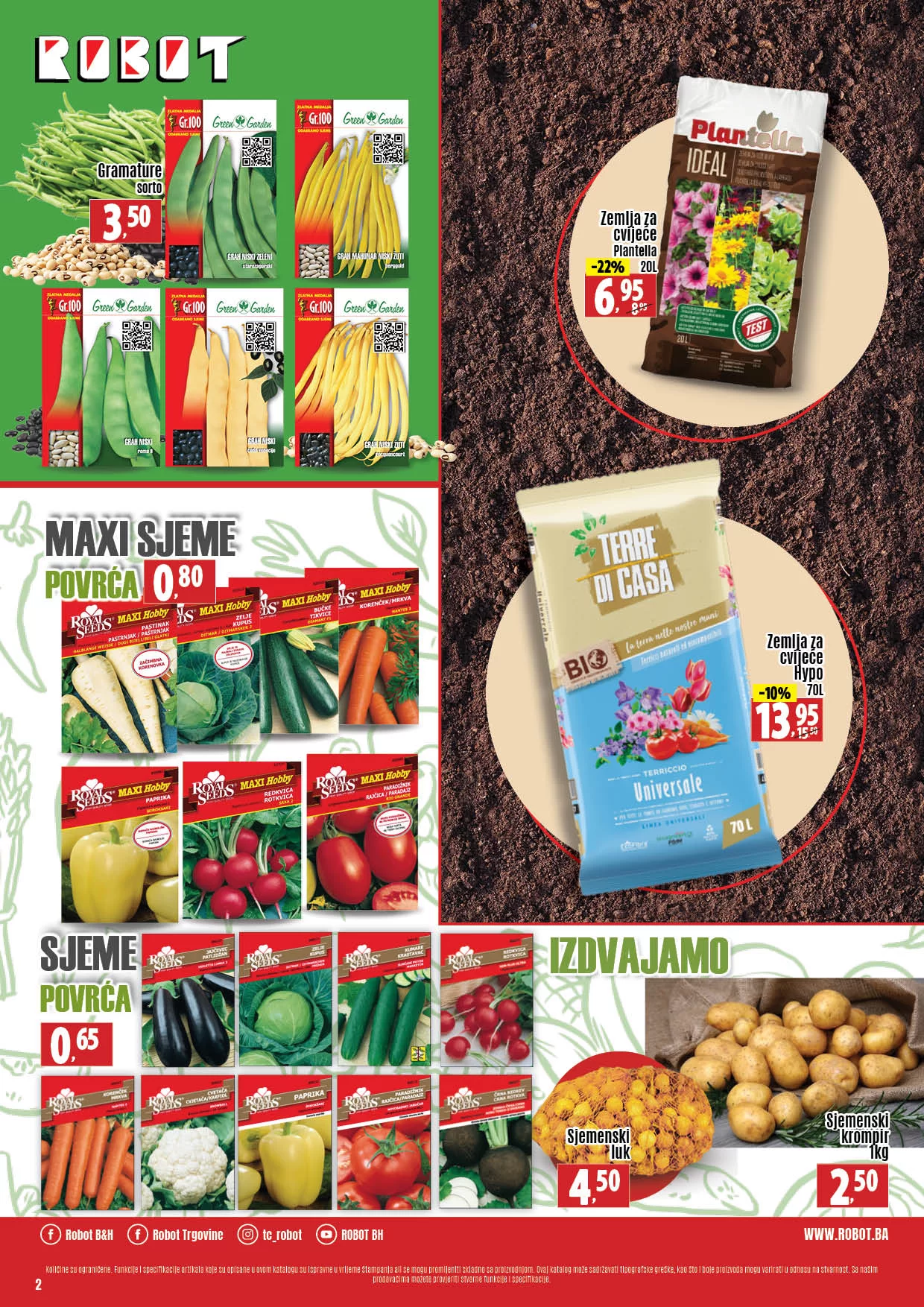 Robot katalog SJEME, SADNICE, MAŠINE, ALATI, BAŠTENSKI NAMJEŠTAJ