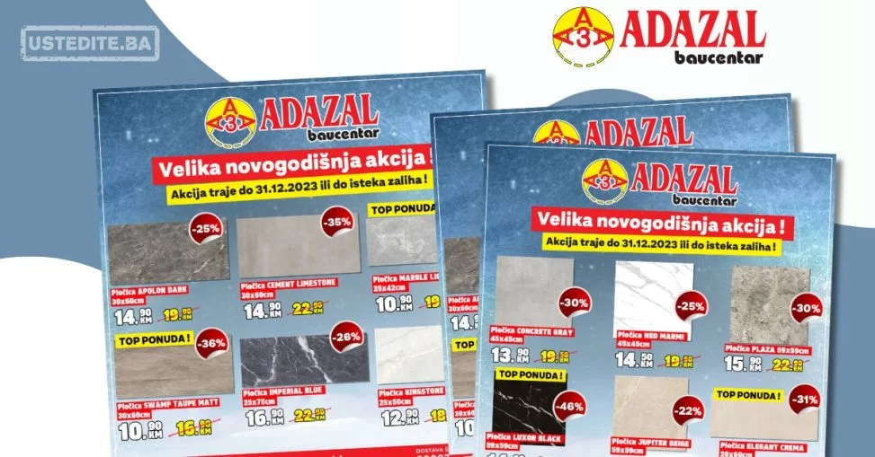 Adazal NOVOGODIŠNJA AKCIJA - sniženje do 31.12.2023.