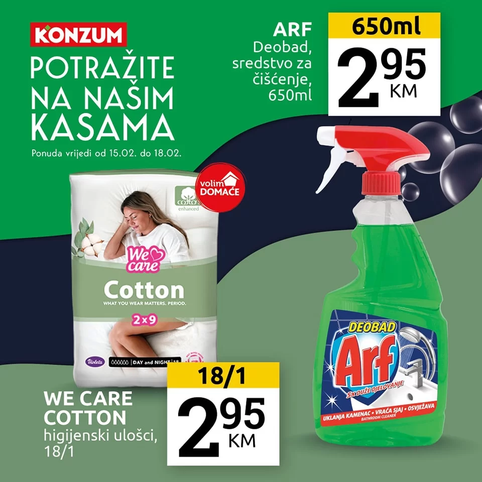 Konzum AKCIJA NA KASAMA - sniženje do 18.2.2024.