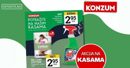 Konzum AKCIJA NA KASAMA - sniženje do 18.2.2024.