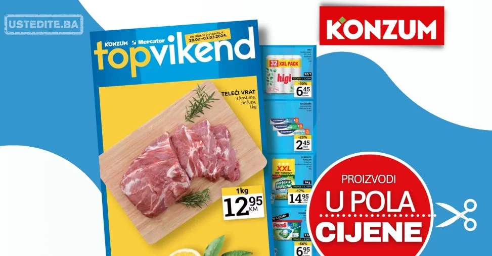 Konzum vikend akcija TOP VIKEND 28.2-3.3.2024.