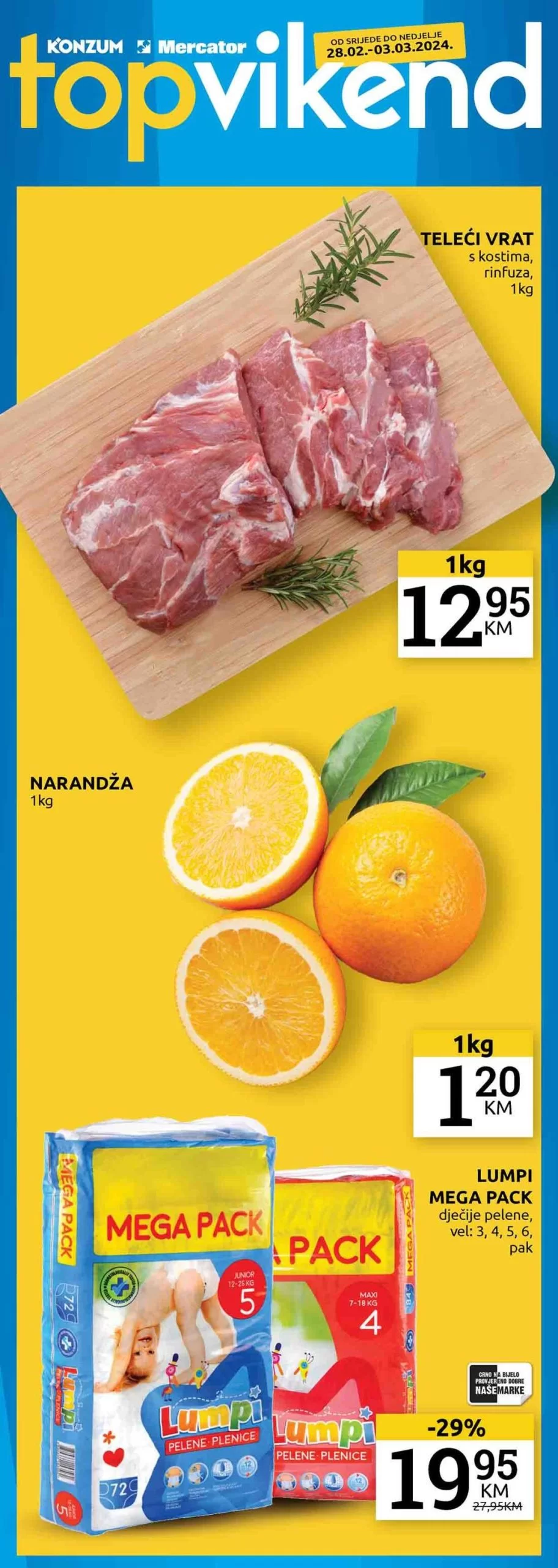 Konzum vikend akcija TOP VIKEND 28.2-3.3.2024.