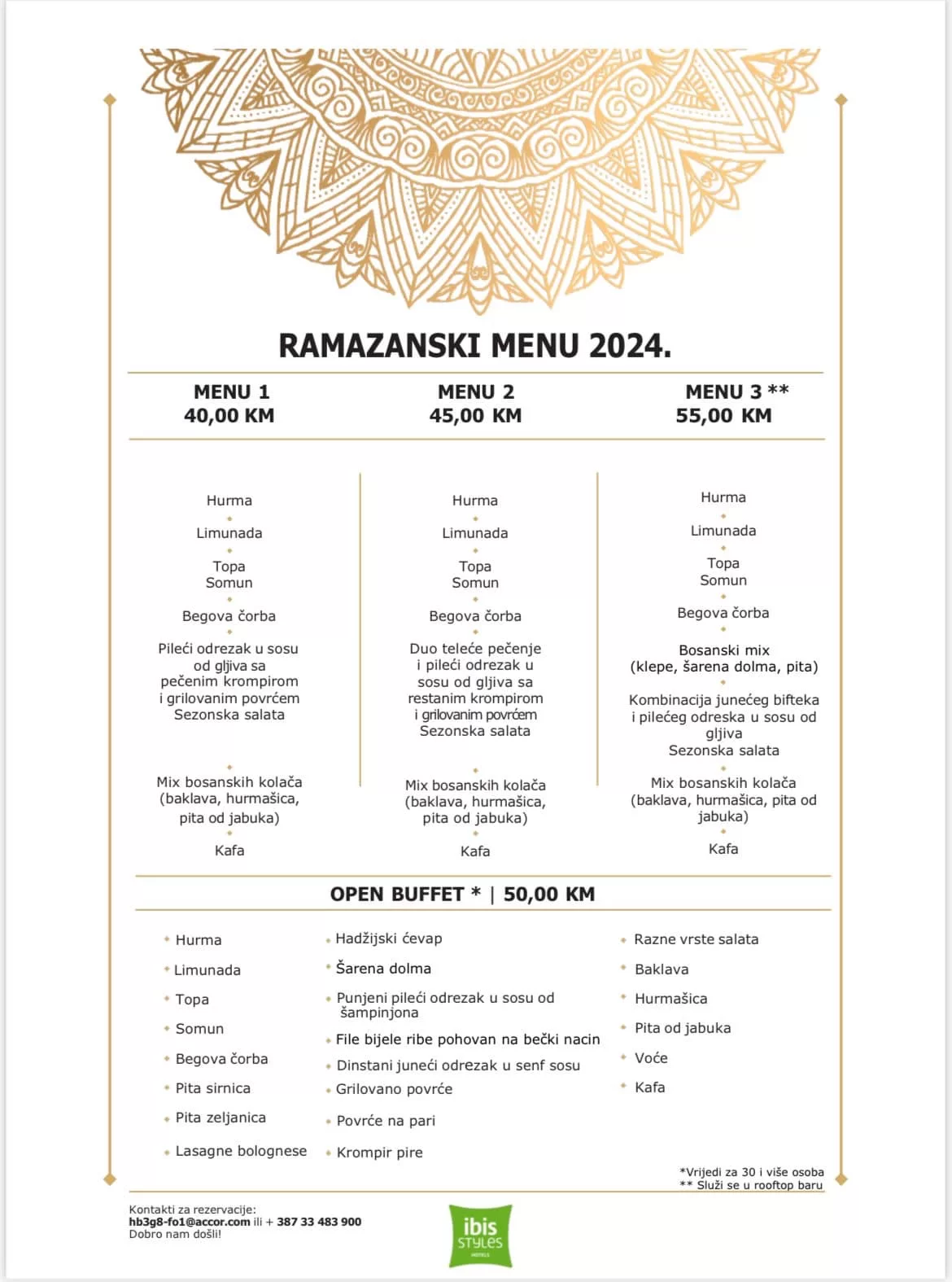 ibis Styles IFTARSKI MENI 📍Sarajevo