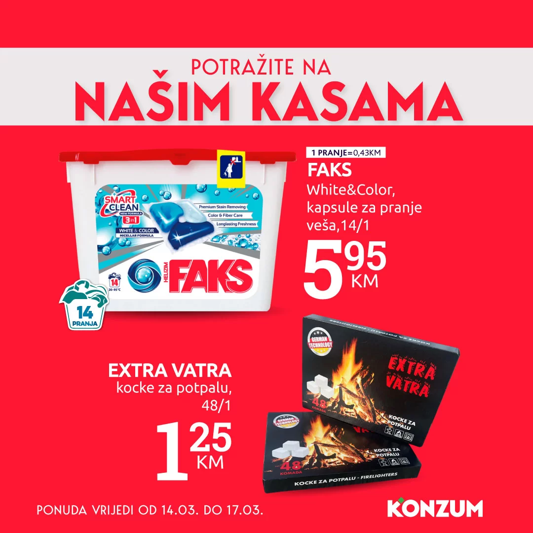 Konzum AKCIJA NA KASAMA 14-17.3.2024.