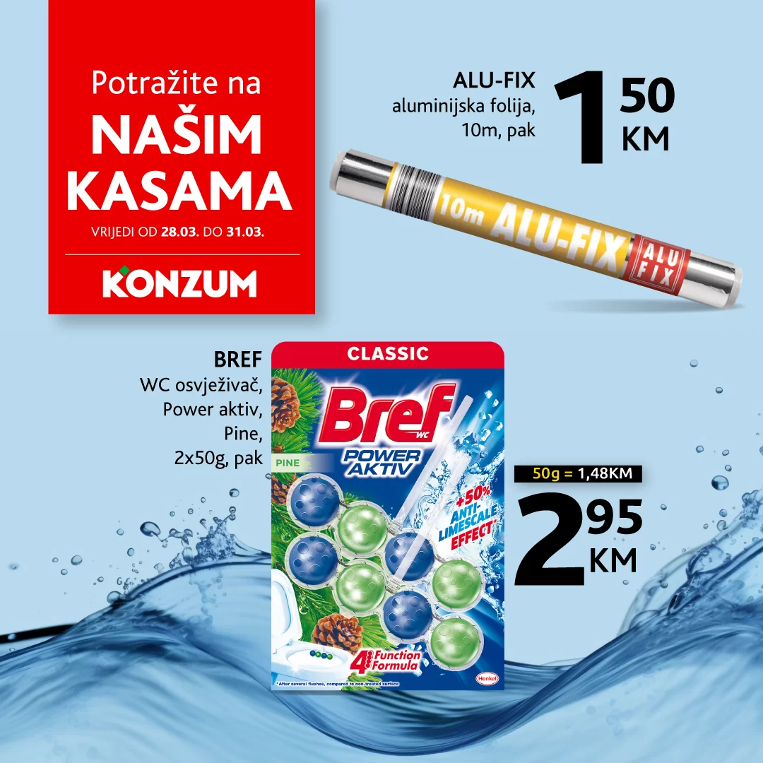 Konzum AKCIJA NA KASAMA sniženje do 31.3.2024.