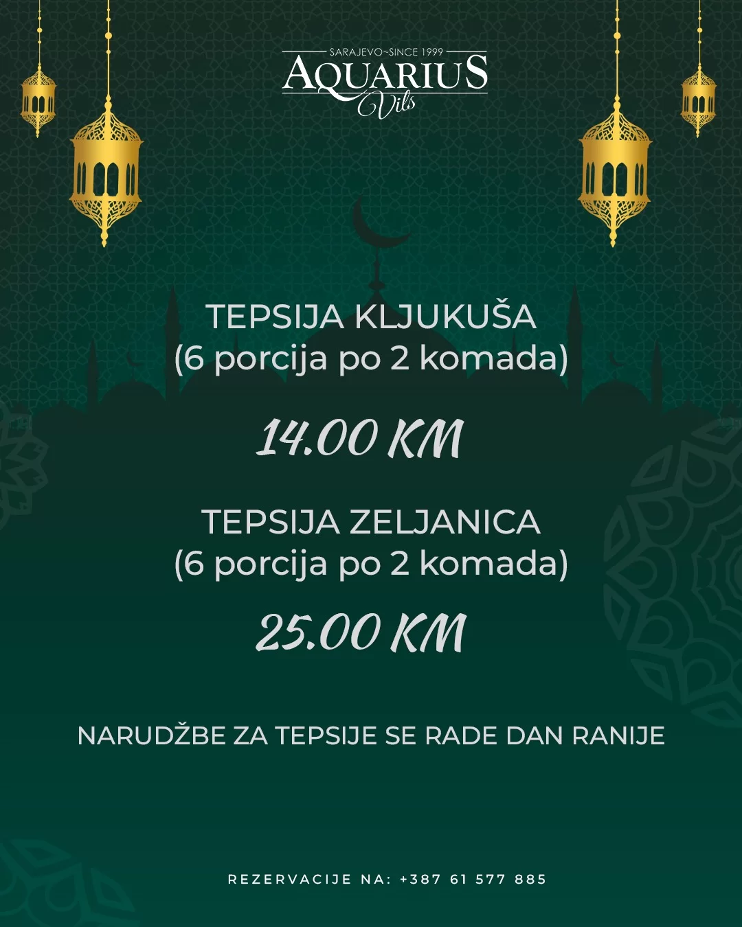 Aquarius IFTARSKI MENI 📍Sarajevo