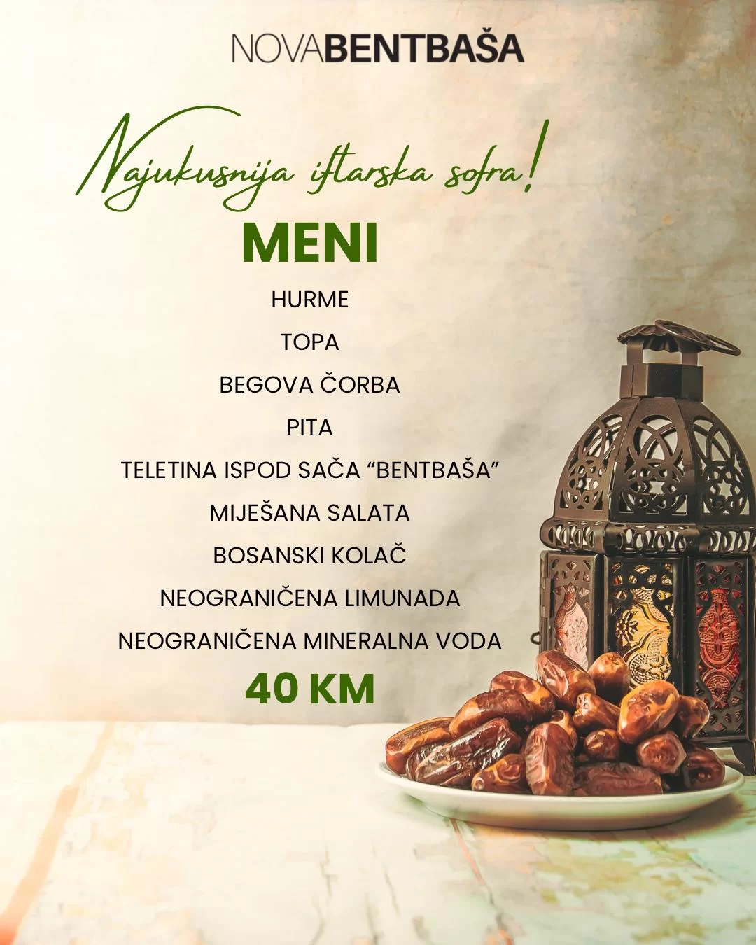 Nova Bentbaša IFTARSKI MENI 2024. 📍Sarajevo 