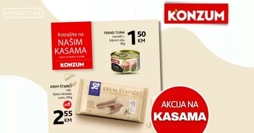 Konzum AKCIJA NA KASAMA 25-27.3.2024.