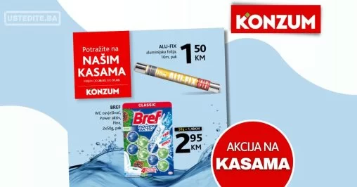 Konzum AKCIJA NA KASAMA sniženje do 31.3.2024.Konzum AKCIJA NA KASAMA sniženje do 31.3.2024.