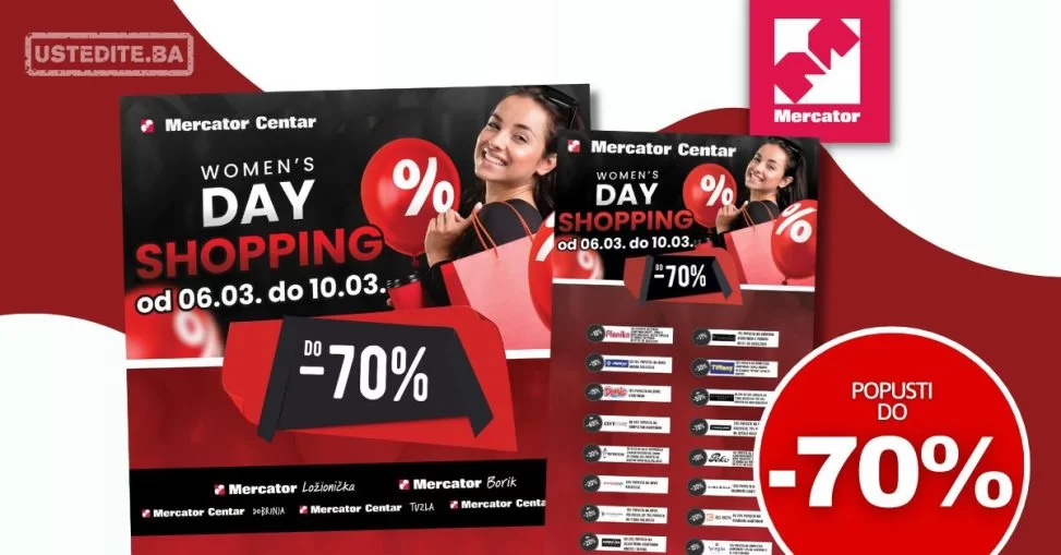 Mercator SNIŽENJE do 70% Dan žena 6-10.3.2023.