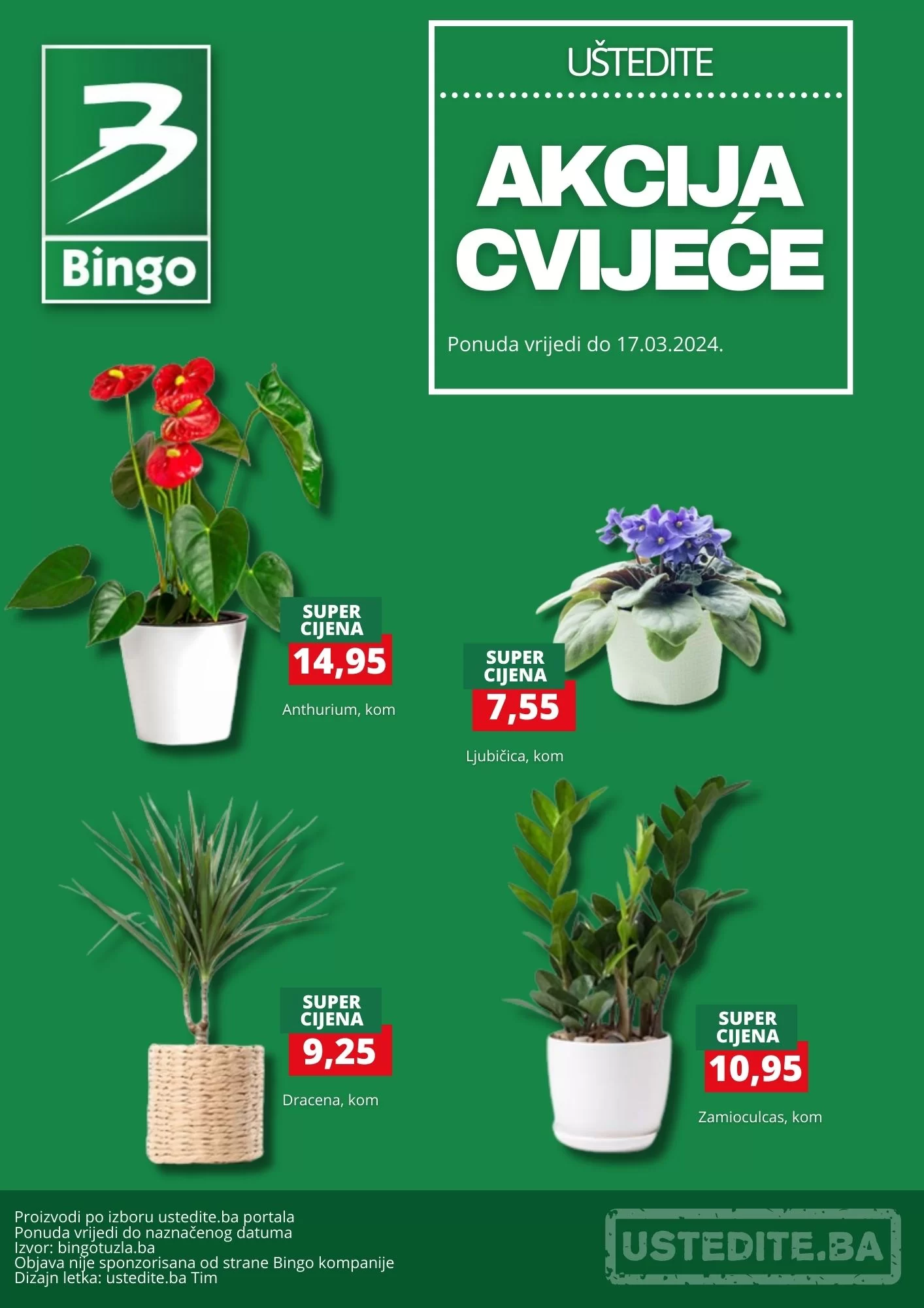 Bingo AKCIJA CVIJEĆE - sniženje do 17.3.2024. 
