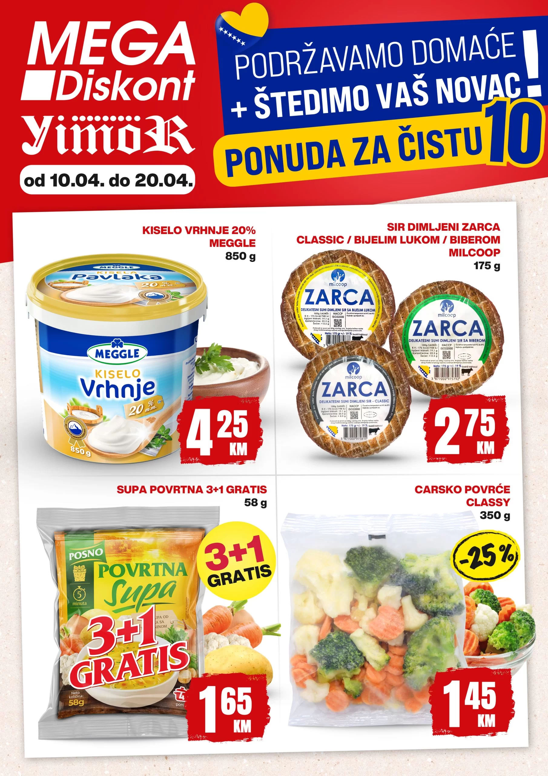 Mega Diskont katalog KUPUJMO DOMAĆE ⇢ TOP 10 proizvoda – sniženje 10-20.4.2024.