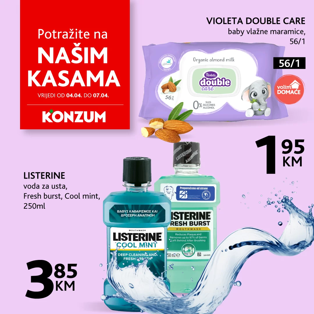 Konzum AKCIJA NA KASAMA 4-7.4.2024. 