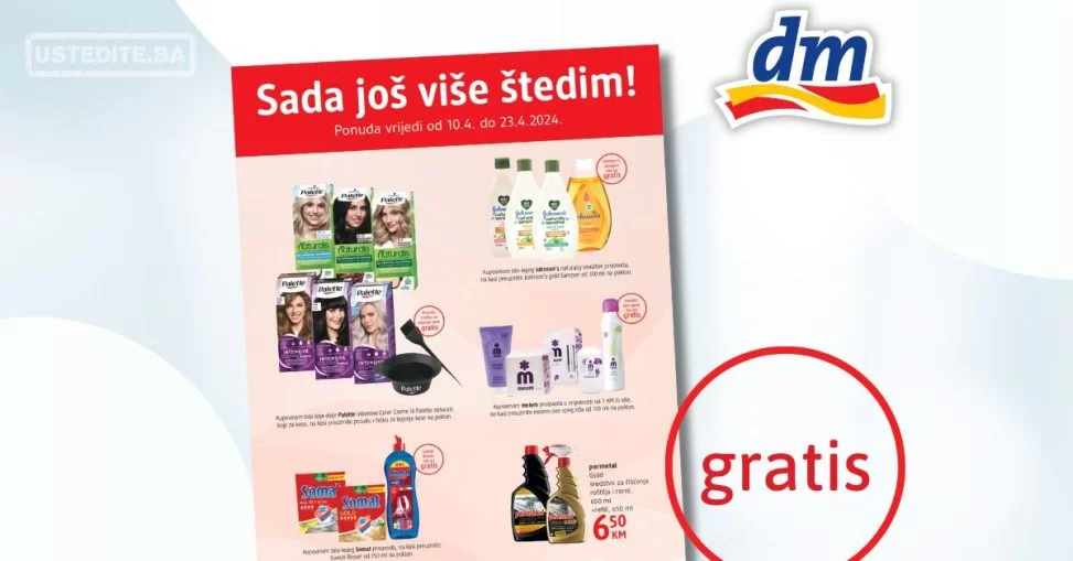 dm GRATIS ⇢Sada još više štedim - akcija do 23.4.2024.