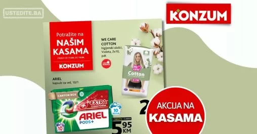 Konzum AKCIJA NA KASAMA - sniženje do 14.4.2024.