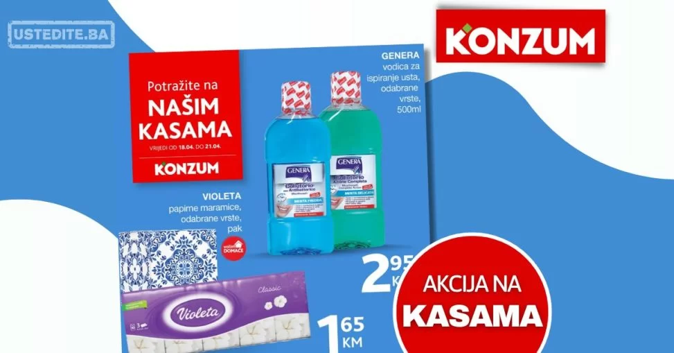 Konzum AKCIJA NA KASAMA 18-21.4.2024.