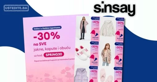Sinsay SNIŽENJE 30% na SVE - april 2024.
