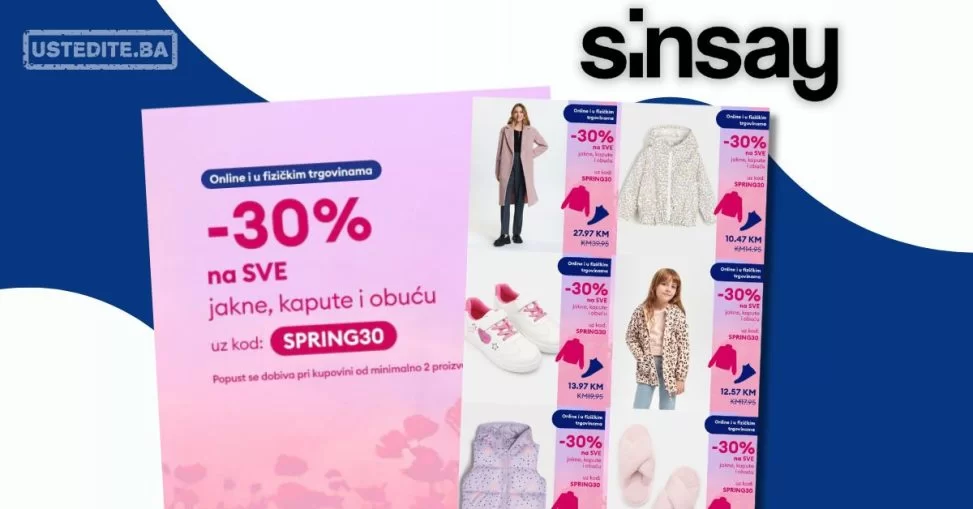 Sinsay SNIŽENJE 30% na SVE - april 2024.