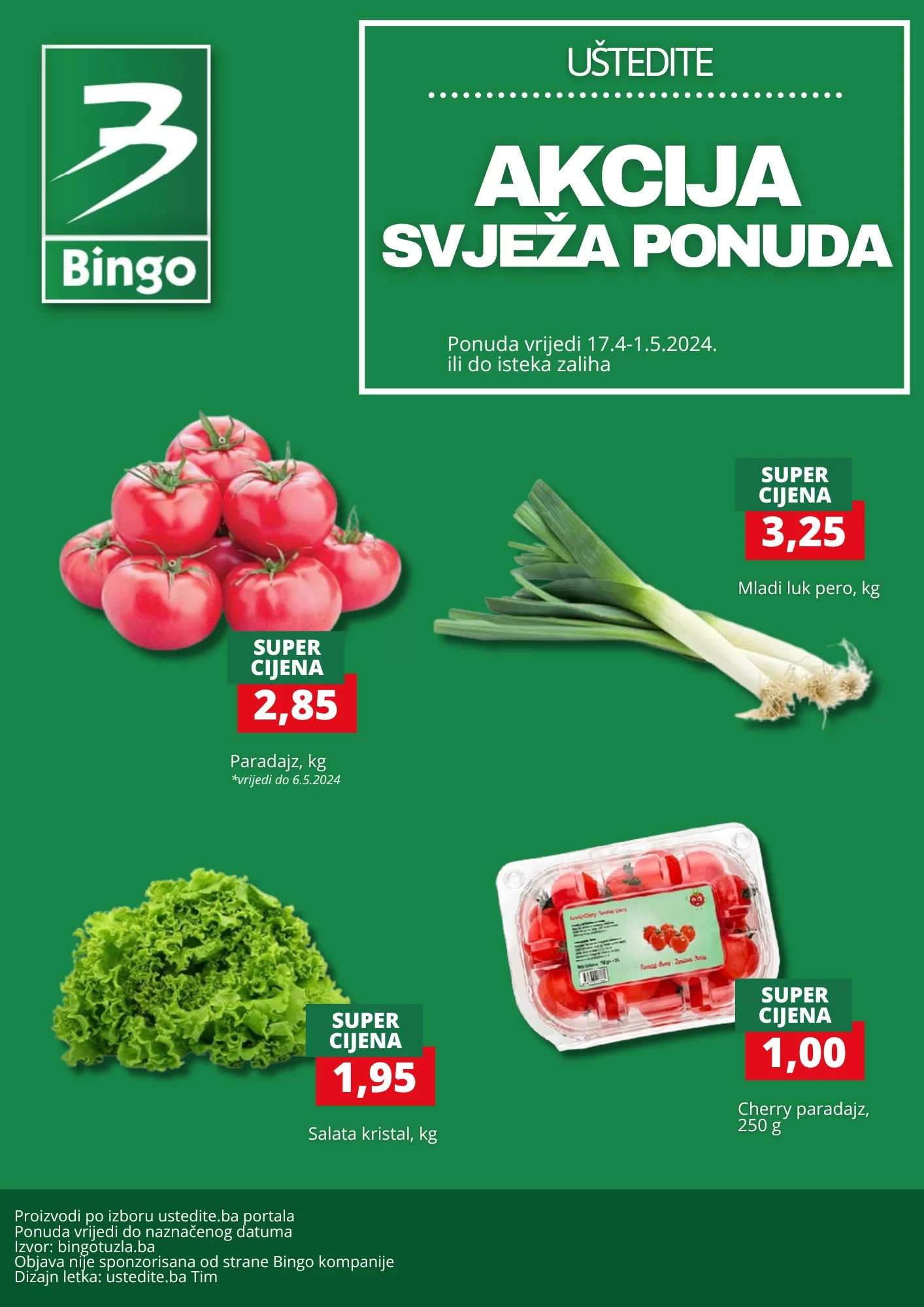 Bingo akcija SVJEŽE & SNIŽENO 27.4-1.5.2024.