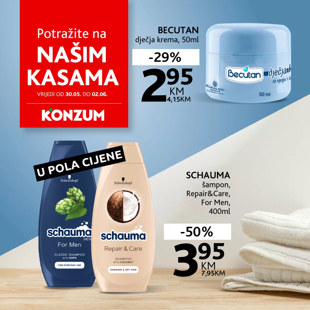 Konzum AKCIJA NA KASAMA 30.5-2.6.2024.