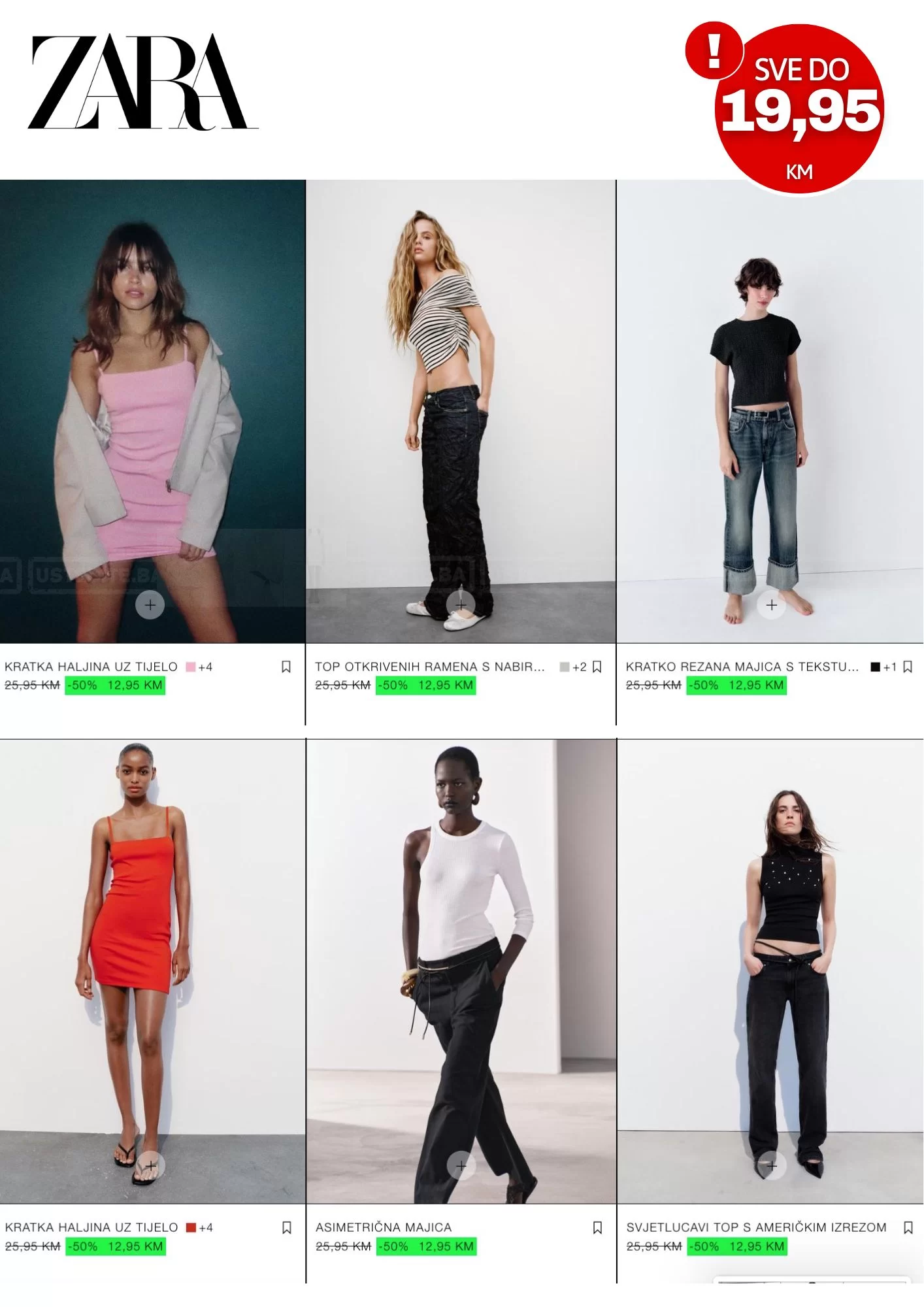 Zara BiH sniženje SVE DO 19,95 KM