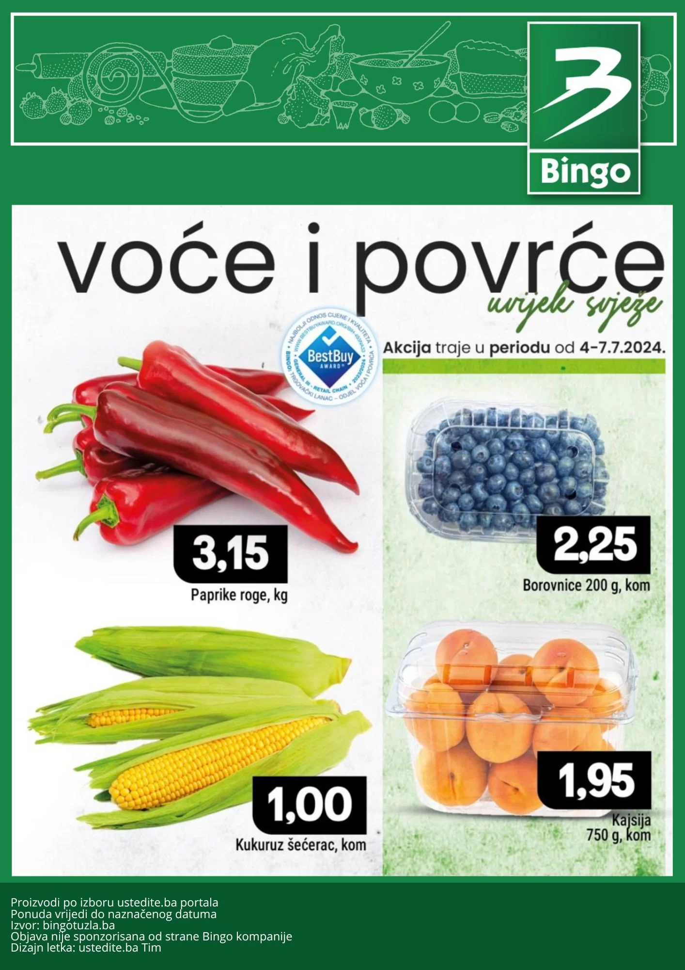 Bingo akcija VOĆE & POVRĆE 4-7.7.2024.