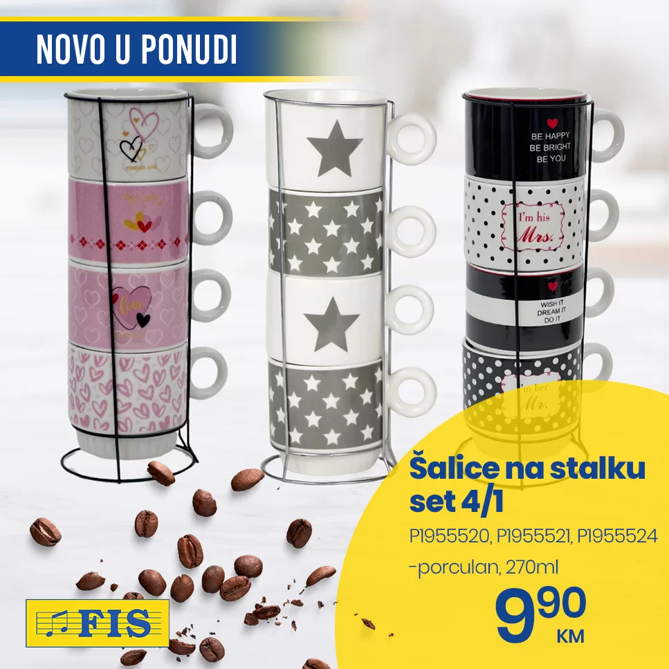 Fis ŠOLJICE ZA KAFU - novo avgust 2024.
