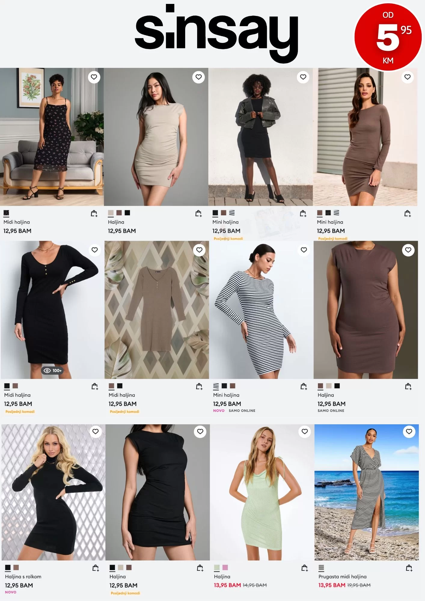 Sinsay HALJINE već od 5,95 KM - avgust 2024.