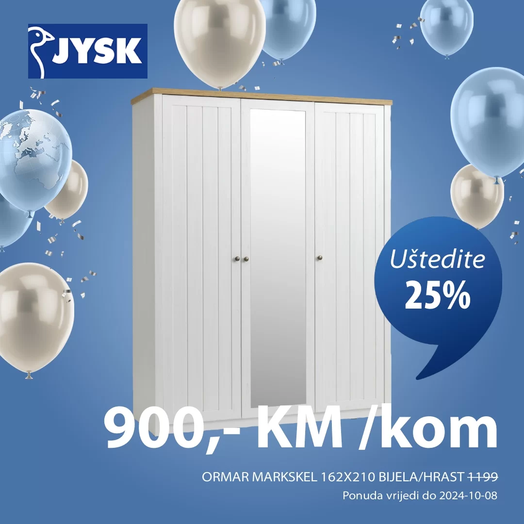 Jysk SNIŽENJE do 41% - septembar/oktobar 2024.
