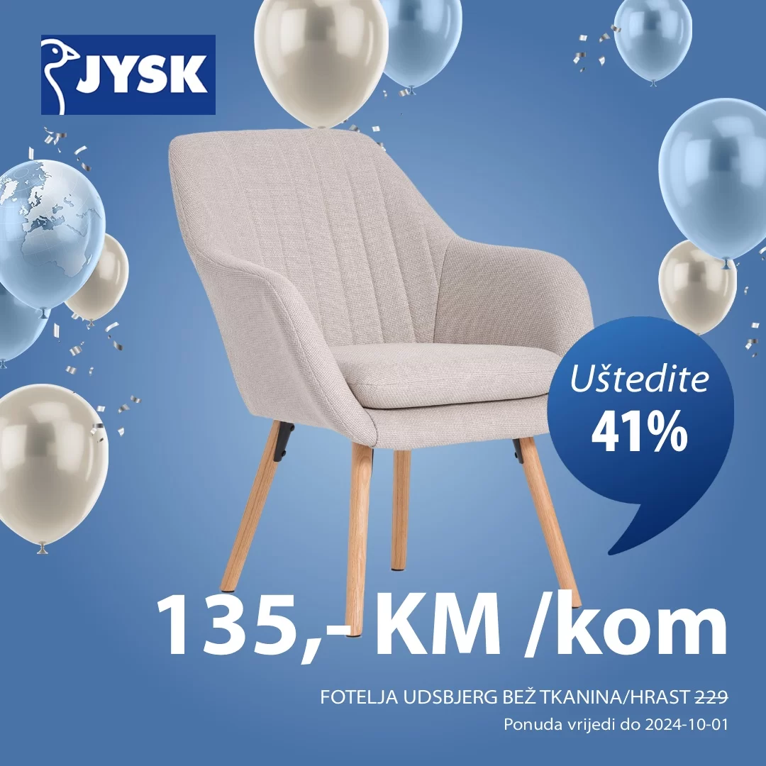 Jysk SNIŽENJE do 41% - septembar/oktobar 2024.
