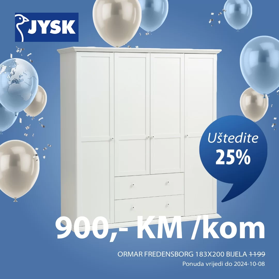 Jysk SNIŽENJE do 41% - septembar/oktobar 2024.