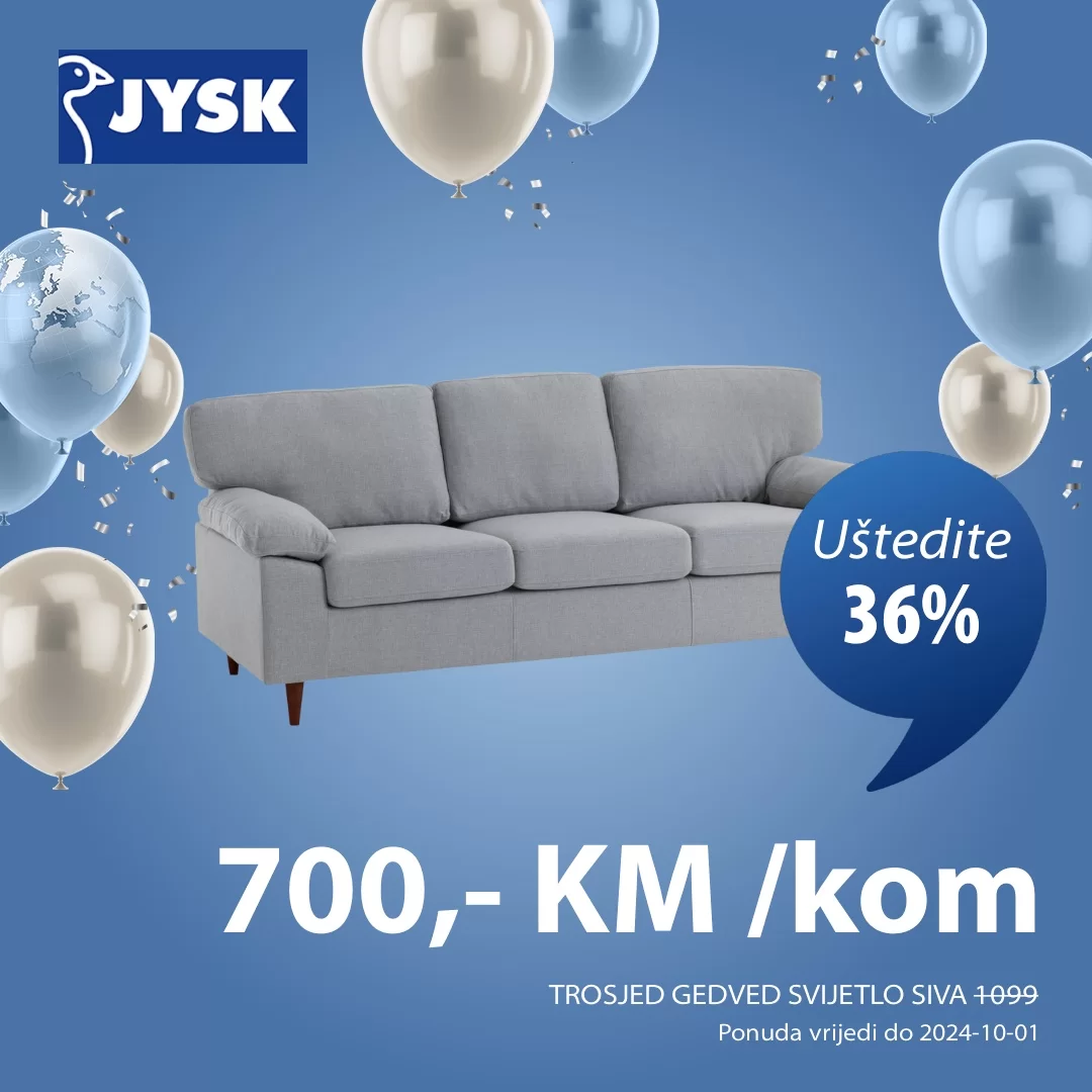 Jysk SNIŽENJE do 41% - septembar/oktobar 2024.