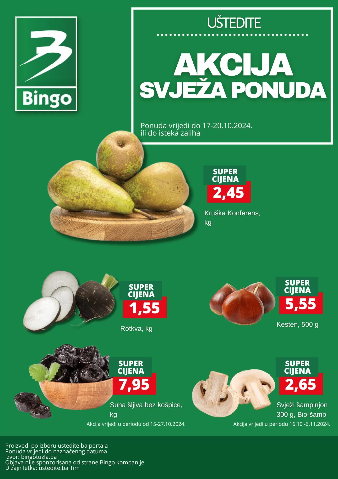 Bingo akcija SVJEŽA PONUDA 17-20.10.2024.