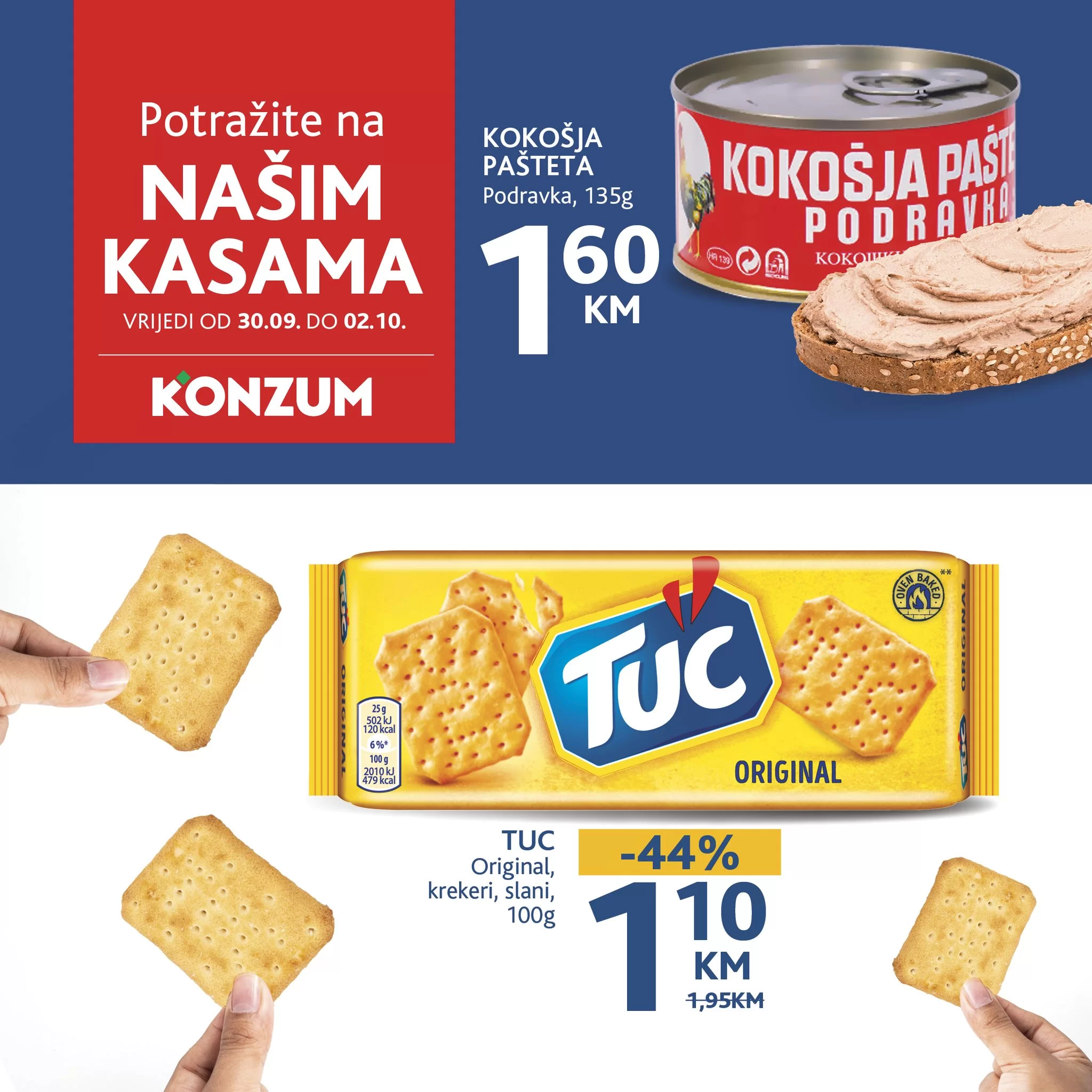 Konzum AKCIJA NA KASAMA 30.9-2.10.2024.