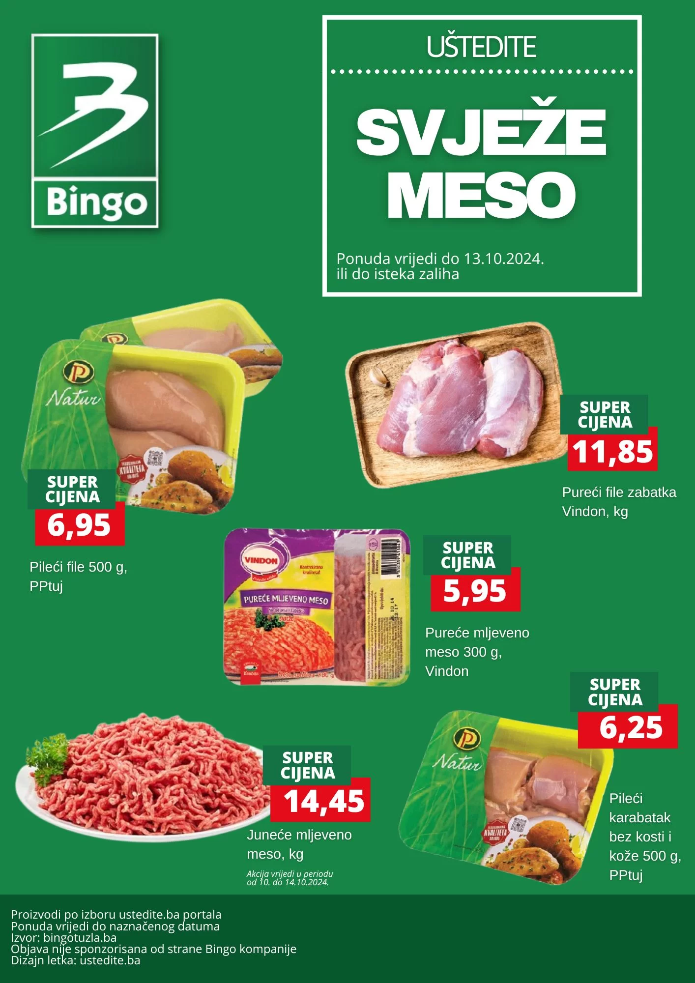 Bingo akcija SVJEŽE MESO - sniženje do 13.10.2024.