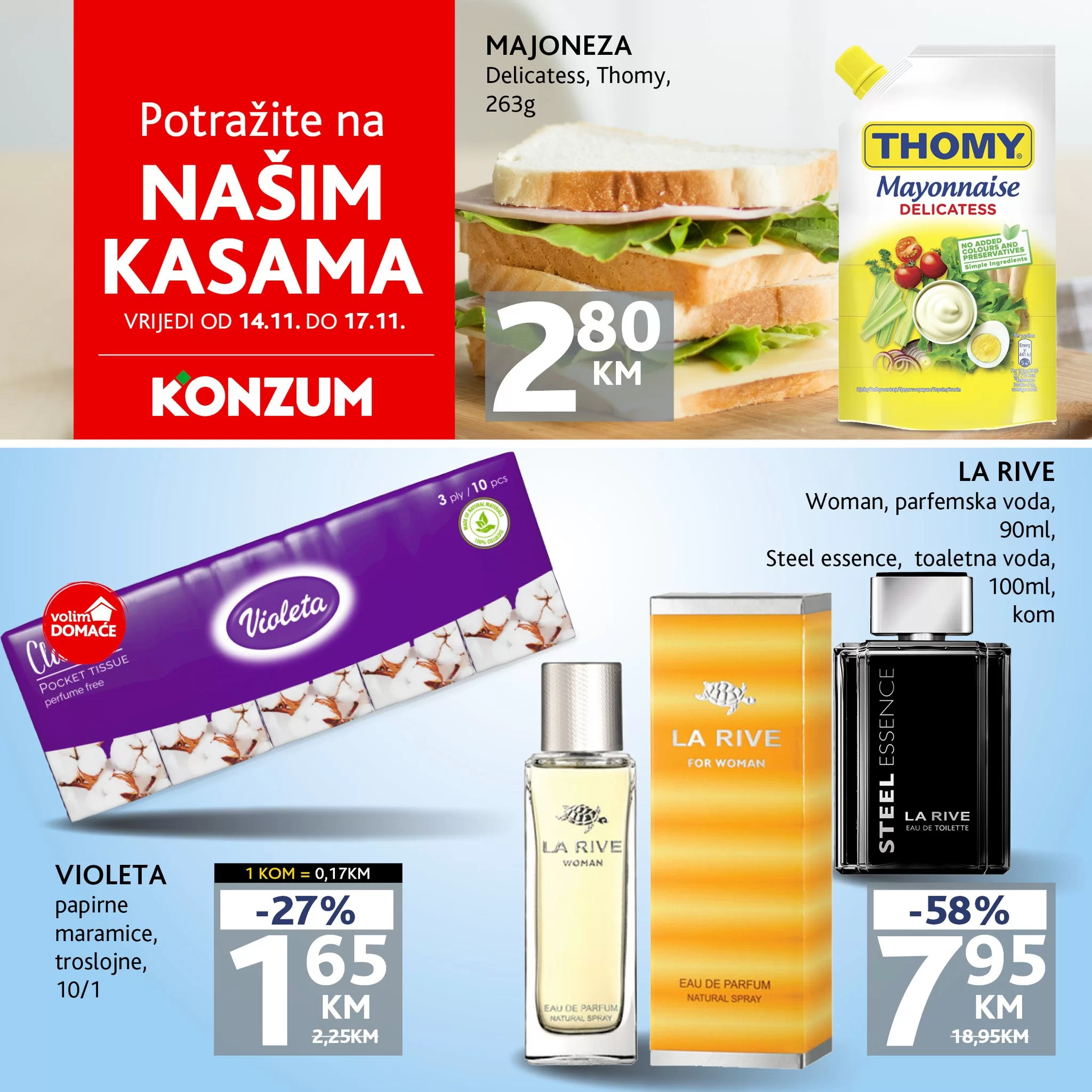 Konzum AKCIJA NA KASAMA 14-17.11.2024. 