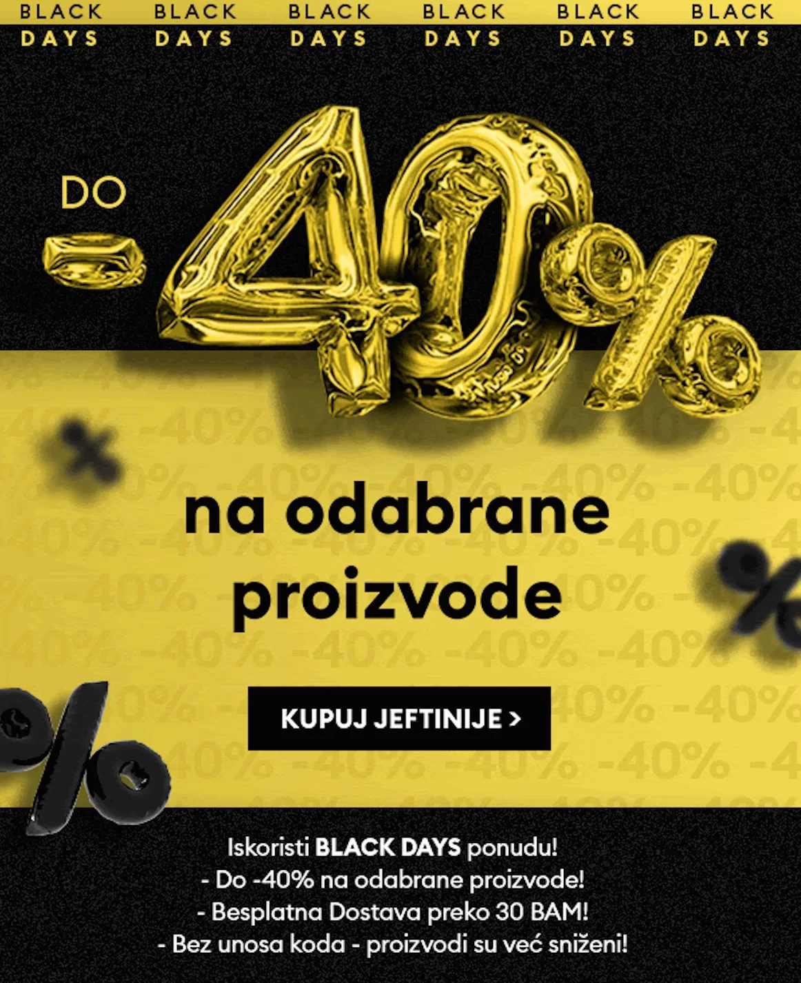 Sinsay BLACK DAYS SNIŽENJE  do 40% - novembar 2024.