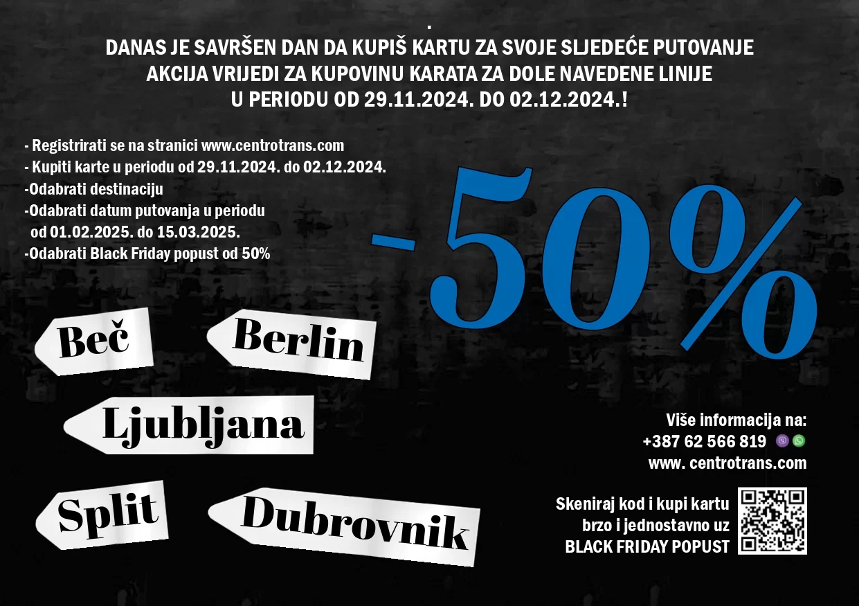 Black Friday za putoholičare – popust od 50% na autobuske karte