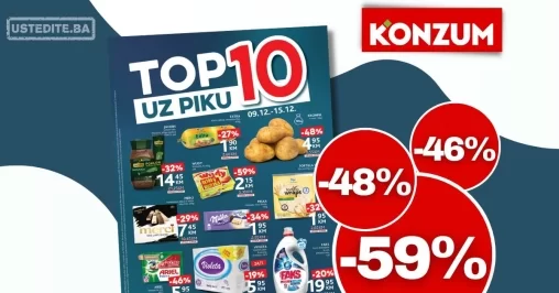 Konzum katalog TOP 10 uz PIKU 9-15.12.2024.