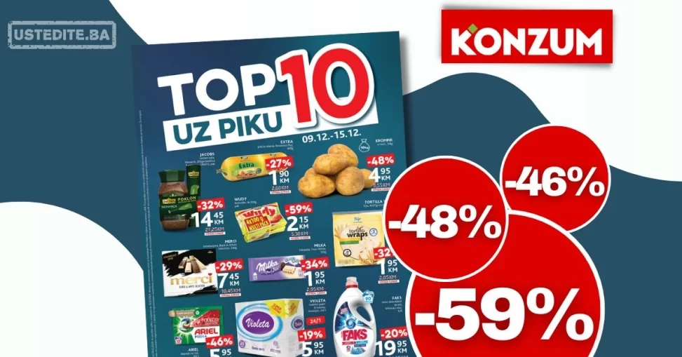 Konzum katalog TOP 10 uz PIKU 9-15.12.2024.
