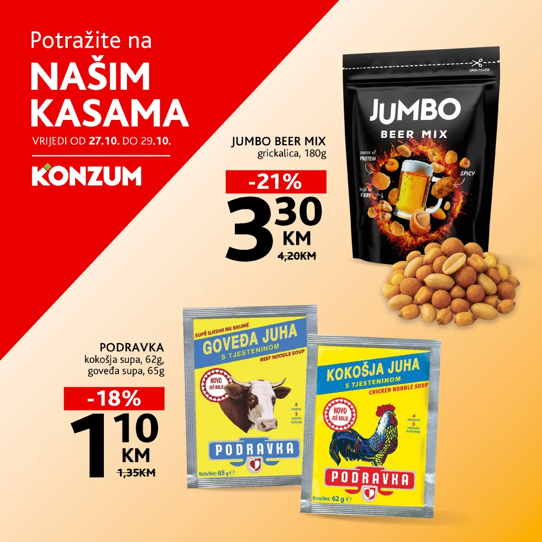 Konzum AKCIJA NA KASAMA 27-29.10.2025.