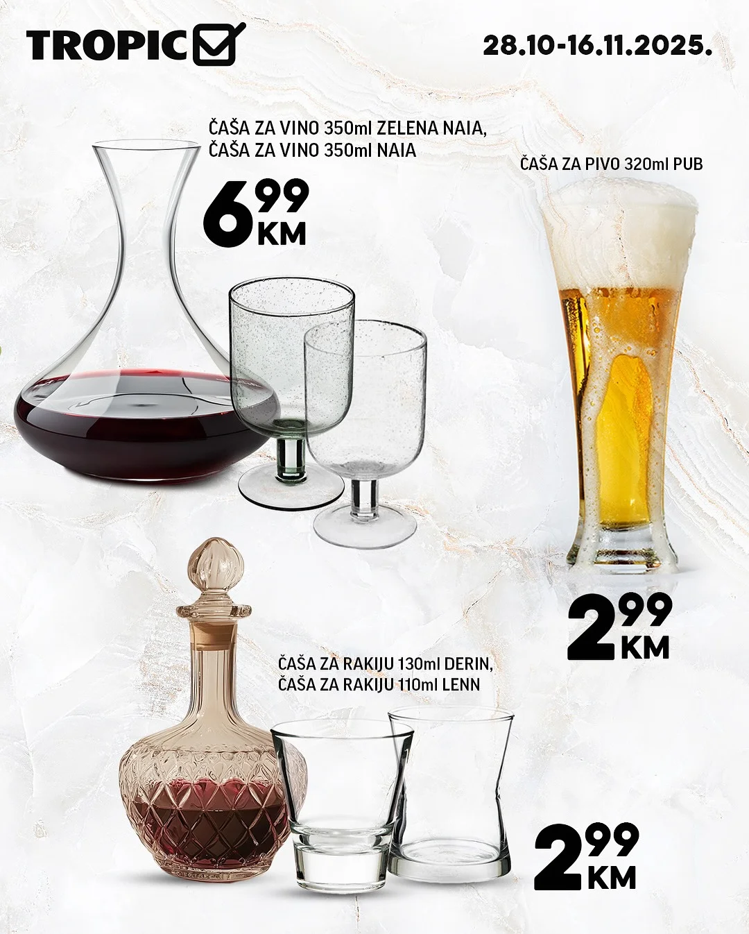 Tropic akcija ČAŠE 4+2 GRATIS 28.10-16.11.2025.