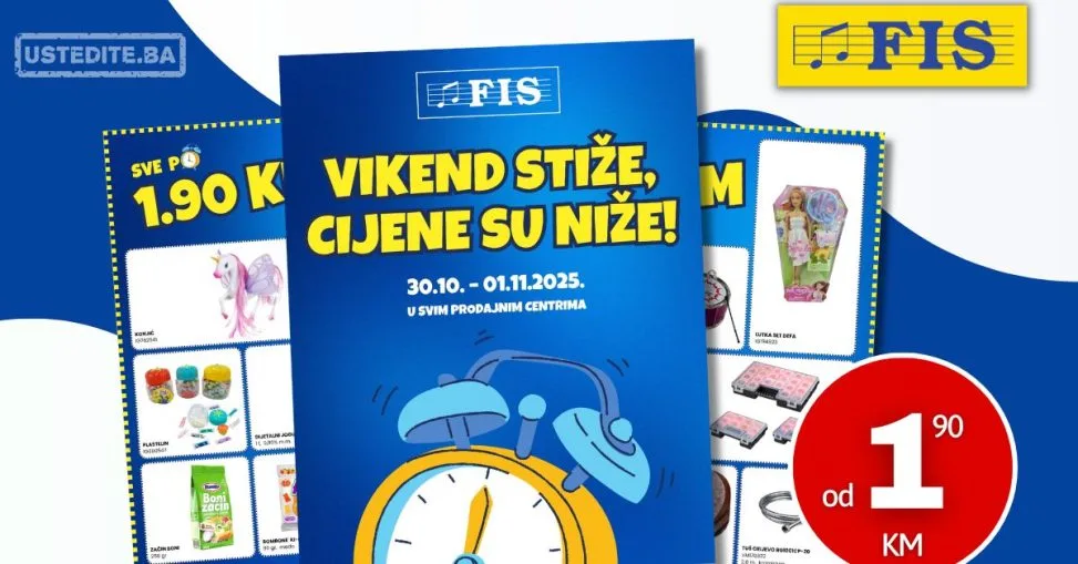 Fis akcija VEĆ OD 1,90 KM 30.10-1.11.2025.