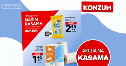 Konzum AKCIJA NA KASAMA 30.10-2.11.2025.