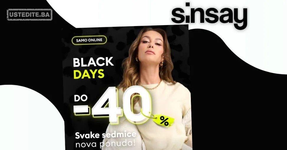 Sinsay BLACK DAYS – Popusti do 40% samo online - od 30.10.2025.