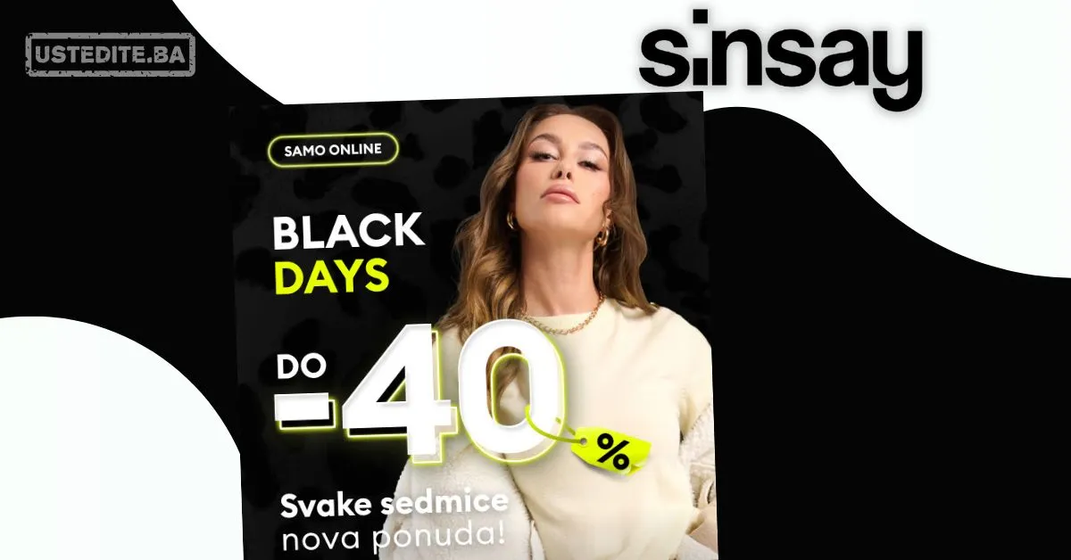 Sinsay BLACK DAYS – Popusti do 40% samo online - od 30.10.2025.